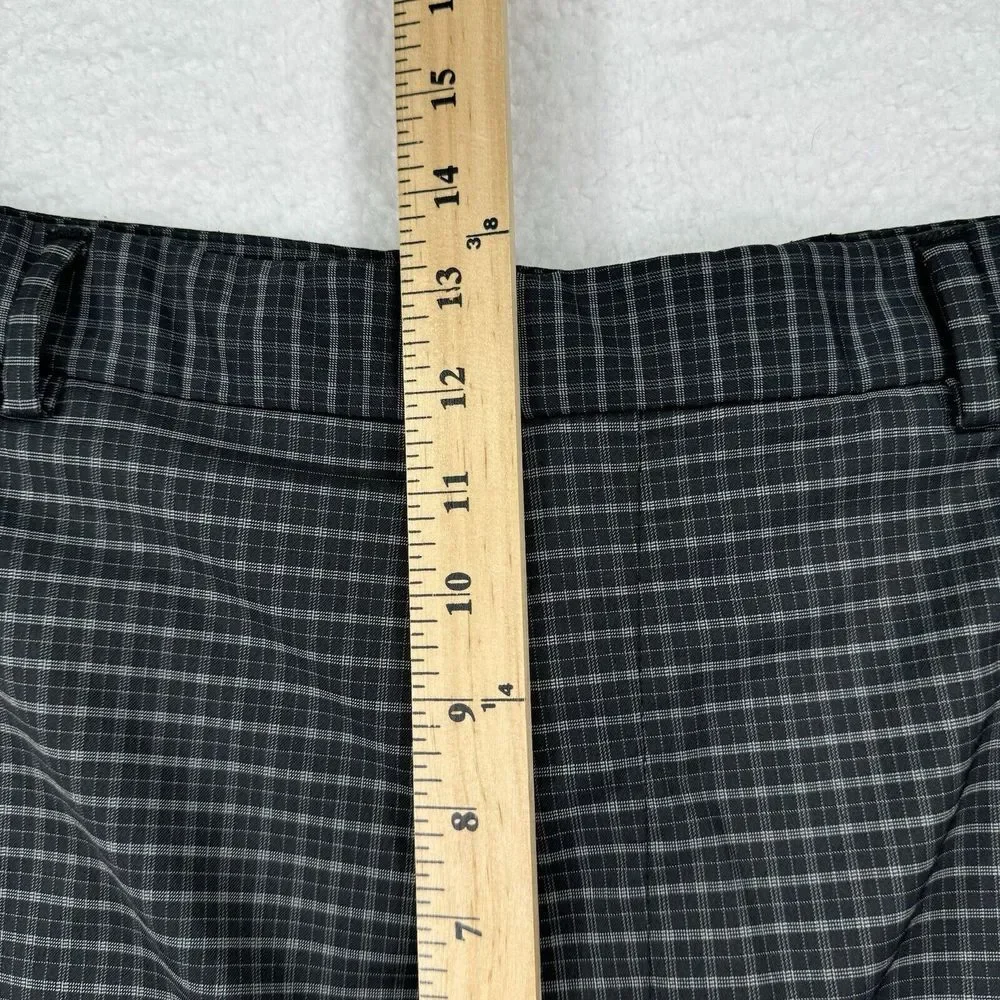 Walter Hagen Golf Shorts Mens 38 Black Gray Check Plaid‎ Classic Fit Stretch
